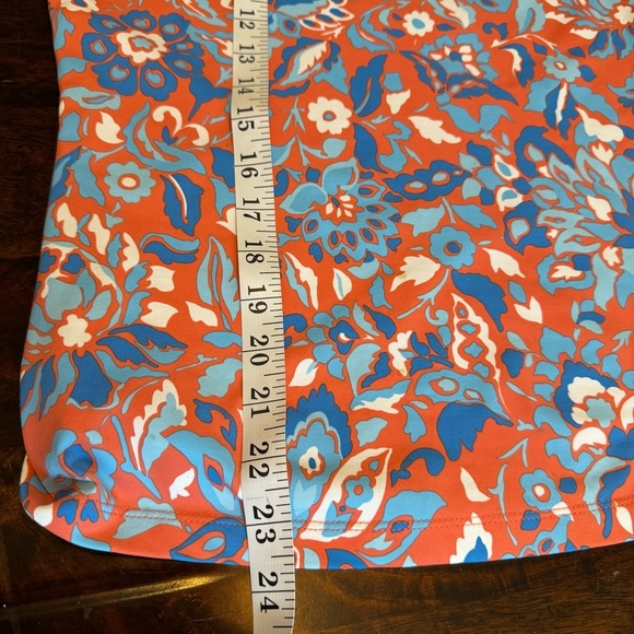 J. McLaughlin Women’s Catalina Cloth Floral Peach Blue Long Sleeve Top Sz S - Picture 7 of 8